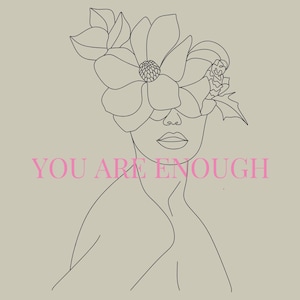 You Are Enough Wall Art Printable – Feminine Line Art Poster – Minimalist Boho Quote Print