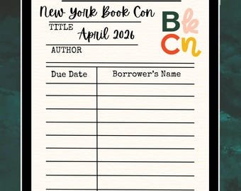 Kindle Back Card Insert Book Con NY Signing Card