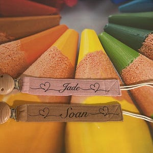 personalized fabric pacifier clip
