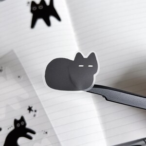 Black Cat and Stars Void Cat Sticker Sheet 4x6, Clear Transparent Sticker Sheet For Journal, Laptop, Water Bottle, Cute Kawaii Sticker Sheet bild 3
