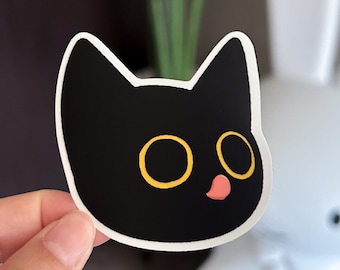 Black Cat Void Mlem Sticker, Matte Vinyl Waterproof Sticker, Cute Cool Funny Sticker