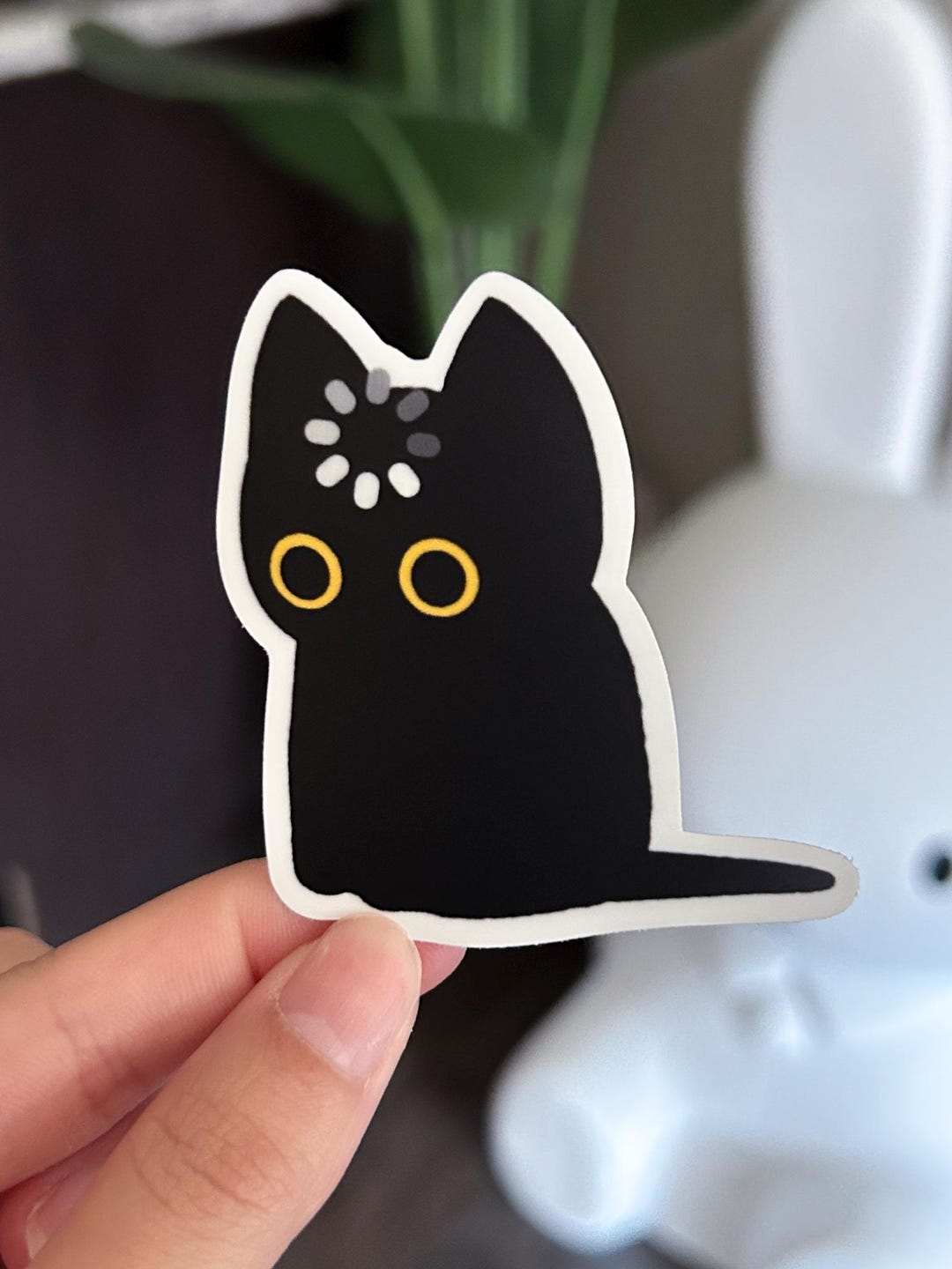 Black Cat Void Loading Sticker, Matte Vinyl Waterproof Black Cat Void Loading Sticker, Matte Vinyl Waterproof
