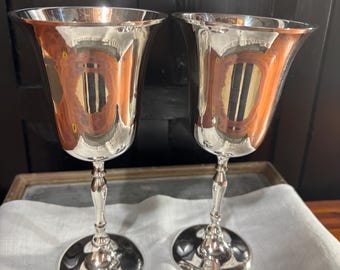 Silverplate Vintage Champagne Wine Goblets
