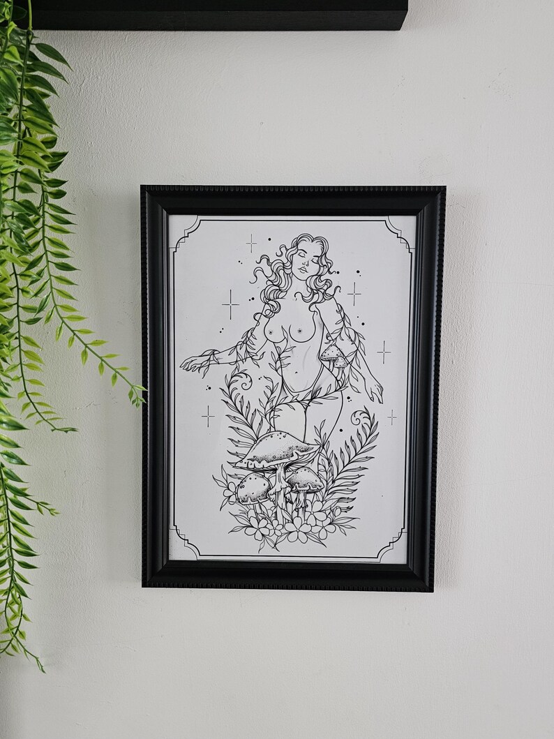 Mother Nature Goddess | Tattoo Art Illustration Print | Original Art ...