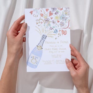 Petals and Prosecco Bridal Shower Invitation: Editable Bubbly Brunch (5x7 inches) (Digital Download)