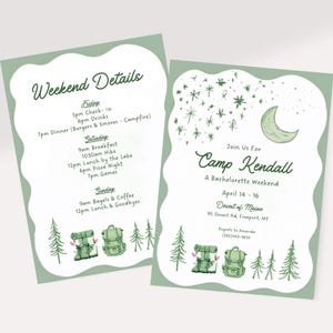 Camp Bachelorette Party Invitation: Rustic Glamping Theme (Printable Invite)
