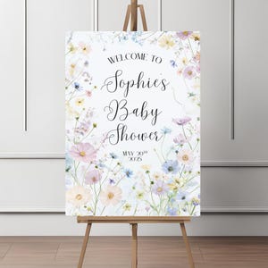 Baby in Bloom Baby Shower Welcome Sign Floral Baby Shower Welcome Sign Baby in Bloom Party Decor Sign Floral Shower Decor Sign Poster