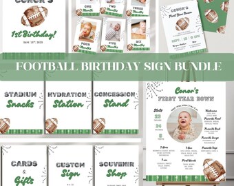 First Down Birthday Bundle First Down Football Printable Decor 1st Down Birthday Sports 1st Birthday Invite First Down Milestone Sign