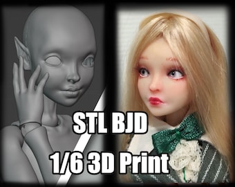 STL BJD 1/6 YOSD docka för 3D-utskrift. Älvöron. Mer information nedan!