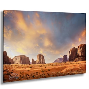 Monument Valley Art - Desert Landscape Sunset Print, Southwest Native Style Wall Decor, Home Gift, Tribal Boho Art Poster