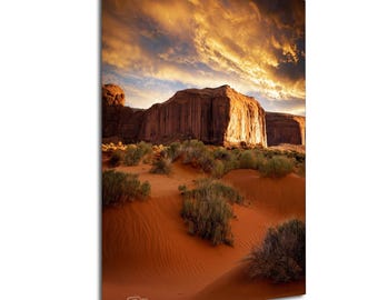 Monument Valley Sonnenuntergang: Südwest Wüste Landschaft Wand Kunst