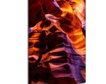 Vivid Red Rock Antelope Canyon Print, Desert Wall Decor (8x10-24x36)