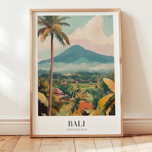 Bali Travel Poster: Retro Indonesia Wall Art