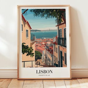 Lisbon Travel Poster, Portugal Wall Art, Personalized Gift, Birthday Gift, Wedding Gift, Anniversary Gift, Housewarming Present