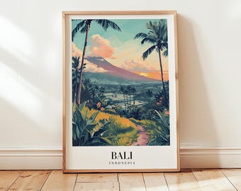 Bali Travel Poster, Indonesia Wall Art, Personalized Gift, Birthday Gift, Wedding Gift, Anniversary Gift, Housewarming Present