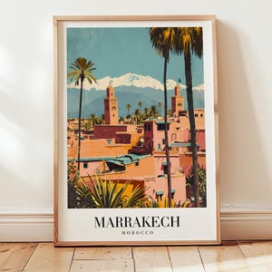 Marrakesch Reise Poster, Marokko Wandkunst, personalisiertes Geschenk, Geburtstagsgeschenk, Hochzeitsgeschenk, Geburtstagsgeschenk, Housewarming Geschenk