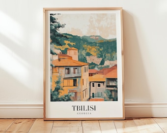Tbilisi Travel Poster: Retro Georgia Wall Art Print