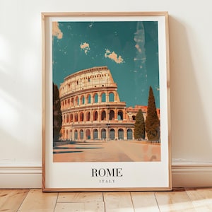 Poster di viaggio di Roma, arte murale italiana, regalo personalizzato, regalo di compleanno, regalo di nozze, regalo di anniversario, regalo di inaugurazione della casa