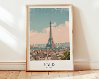 Väggkonsttryck i Paris, reseaffisch i Frankrike, heminredning i Paris, vintage hängande konst i Paris, konstverk i Paris för konstälskare, present till konstälskare