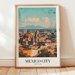 Mexico Cityscape Poster: Retro Travel Wall Art