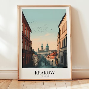 Krakau Reise Poster, Polen Wandkunst, Vintage Landschaftsdruck, Abenteuer Geschenkidee, Verträumter Landschaftsdruck, Paare Geschenk Dekor