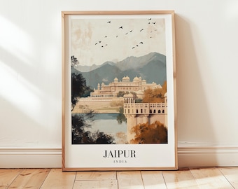 Jaipur Travel Poster, India Wall Art, Personalized Gift, Birthday Gift, Wedding Gift, Anniversary Gift, Housewarming Present