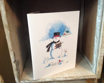 Preacher Man Snowman Note Cards