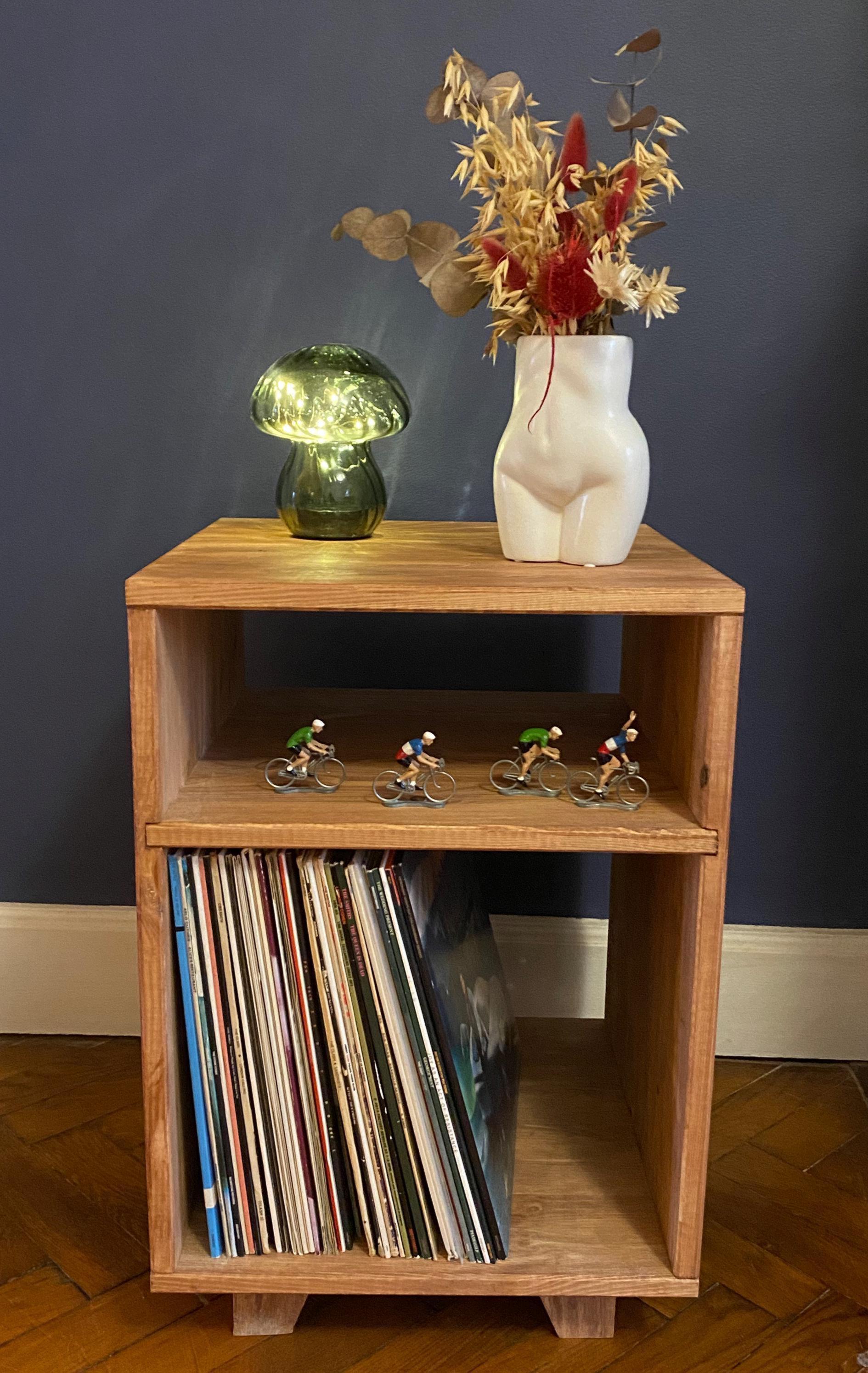 Meuble pour platine vinyle et disques
