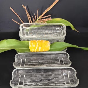 Vintage Corn on the Cob sturdy glass dishes, Set of 6