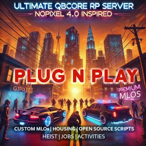 Ultimate QBCore FiveM Server – NoPixel 4.0 Inspired | Plug & Play | GTARP Vanilla Vehicles Only