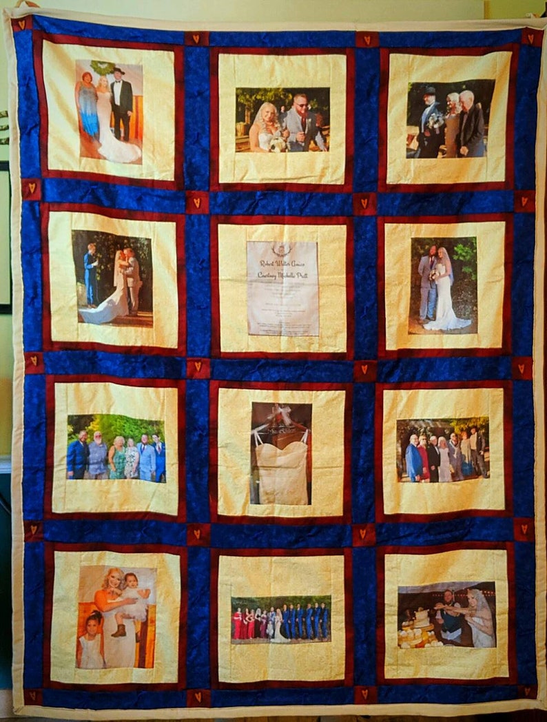 12 Photo Panel Memory Quilt Etsy
