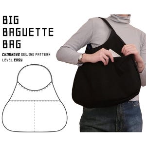 Oversized Baguette Bag Sewing Pattern – Easy DIY Shoulder Tote (PDF Digital Download)