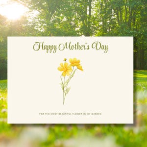 Tarjeta del Día de la Madre / En inglés / Imprimible, Descarga digital / PDF plegable A4 / Tarjeta del Día de la Madre