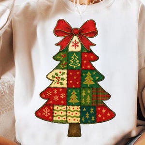 Colorful Christmas Tree Patchwork PNG, Christmas girls png, Girly Christmas Tree, christmas tree png, Girls Christmas, merry and bright