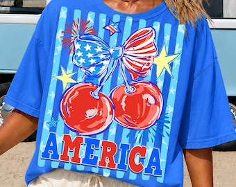 Cherry America Coquette png, 4 juli png, Amerikaanse kers png, Retro America png, Memorial Day png, onafhankelijkheidsdag, Amerikaanse kers png