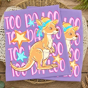 Too Da Loo känguru png, sista skoldagen sublimering png, söt känguru adjö png, rolig avskedslärarskjorta png, digital nedladdning