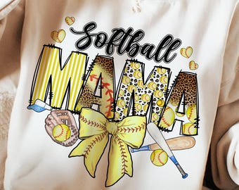 Softball Mama PNG, Softball Mama Png, Softball Coquette Png, Game Day Softball Bow Png, Checker Softball Png, Softball Mom Png