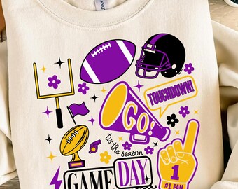Football Game Day PNG, Football Png, Football Season Sublimation Design, Trendy Football Png, Game Day Png, Touchdown Png, Football Vibes