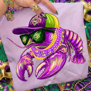 Mardi Gras PNG scintillant, écrevisses de Louisiane Png, fleur de lys Png, coup de pinceau Mardi Gras Png, coquette de Mardi Gras rétro Png, gâteau des rois png