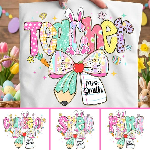 Teacher Easter Png, Easter Png, Teacher Png, Counselor Png, Sped Png, Para Png, Easter Png Designs, Easter Png Bundle, Happy Easter Png