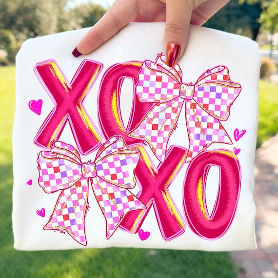 Xoxo coquette png, xoxo png, Heart bows png, pink coquette valentine png, Valentine png, brushstroke png, Valentines day png, Pink Valentine