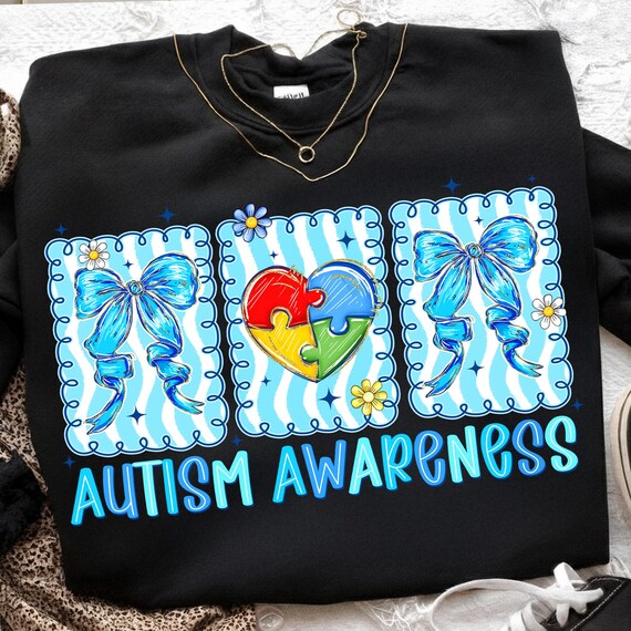 Autism Awareness Png, Coquette Bow Autism Png, Puzzle Autism Png, Autism Coquette Png, Brushstroke Bow Png, Autism Month, Digital Download