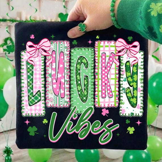 Lucky Png, St Patricks Day Png, Lucky Vibes Png, Shamrock Png, Coquette Bow Png, Not Lucky Simply Blessed png