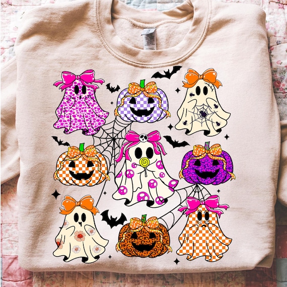 Preppy Halloween Ghost Coquette Png, Ghost Halloween Png, Spooky Season Png, Witchy Vibes Png, Pumpkin Sublimation, Coquette Halloween png