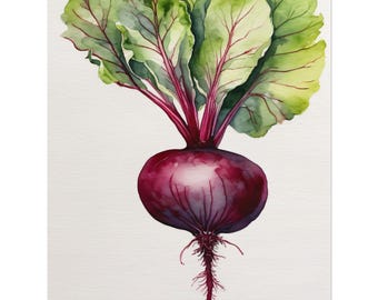 Beet Painting, Watercolor Art Print, Vegetable Wall Art, Kitchen Decor, Farmhouse Wall Decor, Modern Vegetable Poster, Beetroot Art Print