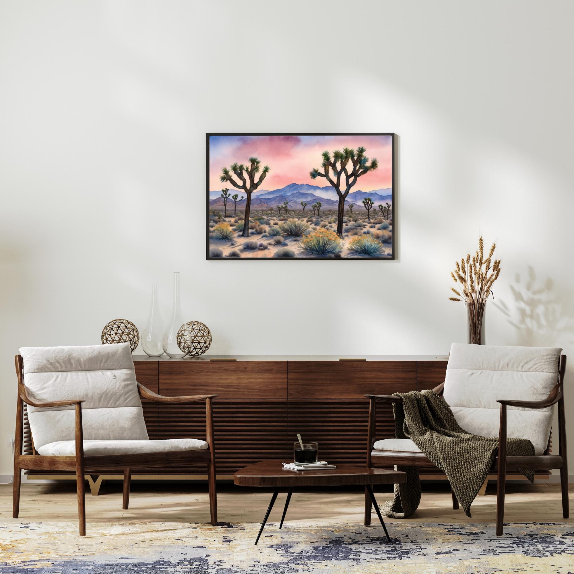 Joshua Tree Watercolor Art Print – California Desert Landscape Painting ...