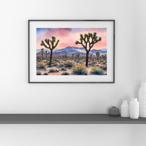 Joshua Tree Watercolor Art Print – California Desert Landscape Painting ...