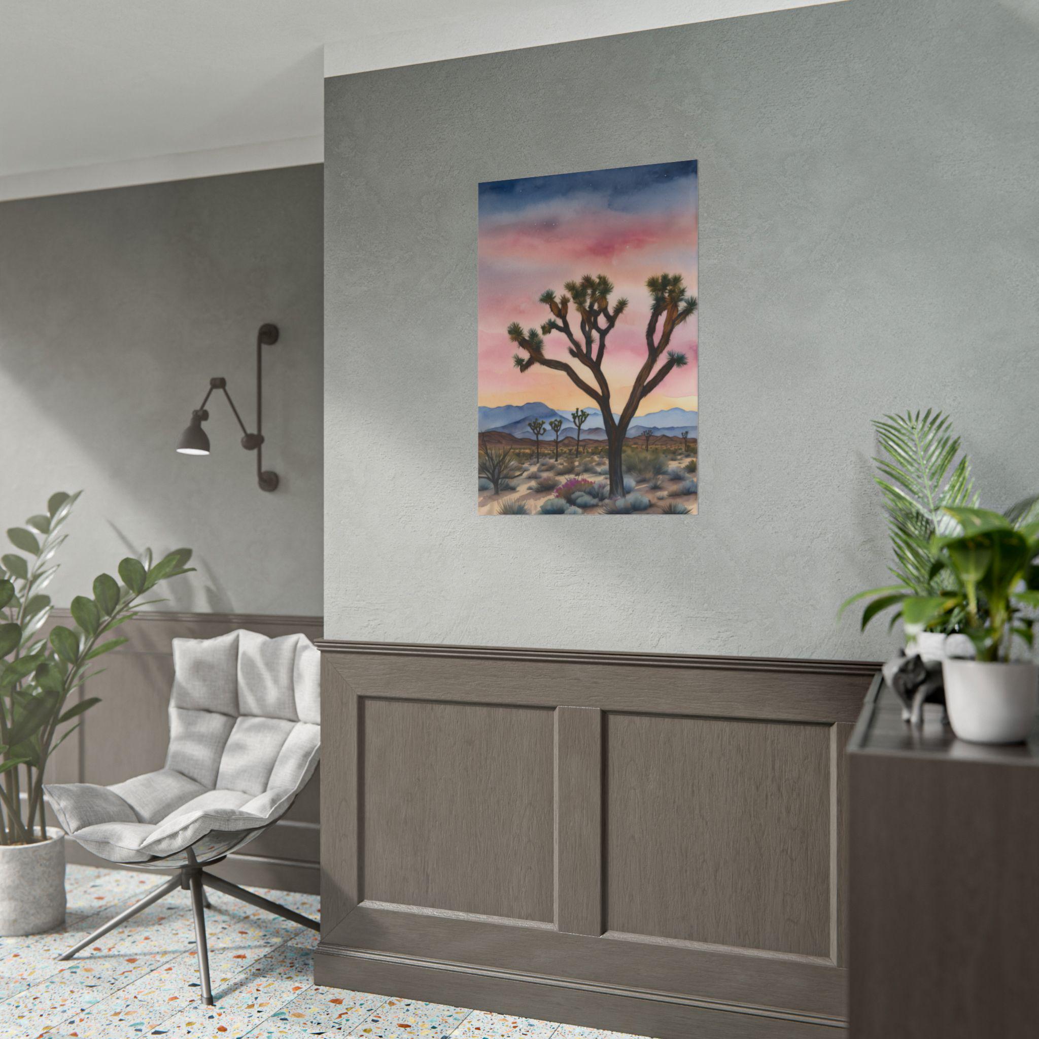 Joshua Tree Watercolor Art Print – California Desert Landscape Painting ...