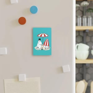 Moomin Moominpappa At The Beach Wooden Fridge Magnet