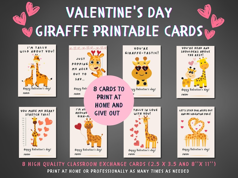 Giraffe Valentine Free Printable